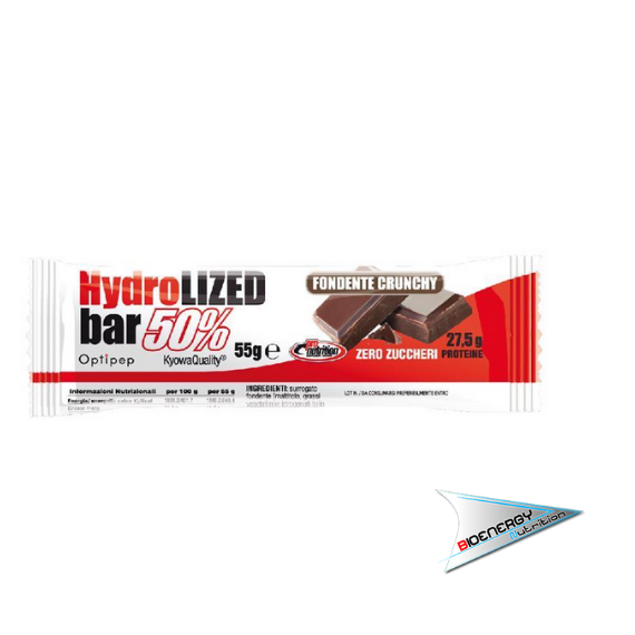 Pronutrition-HYDROLYZED BAR 50% (Conf. 24 barrette da  55 gr)   Fondente Crunchy Cacao  